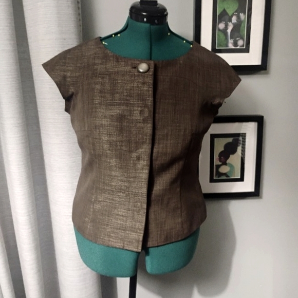 Anne Klein Jackets & Blazers - Anne Klein Bronze Cap Sleeved Blazer Sz 10
